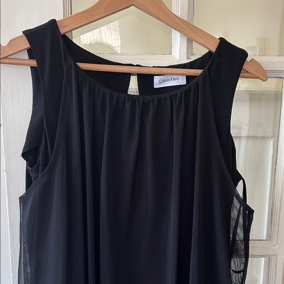 Calvin Klein Black Mini Dress, body con with sheer bubble - Picture 3 of 12